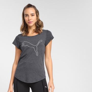 Imagem de Camiseta Puma Performance Heather Cat Feminina, Grafite, P