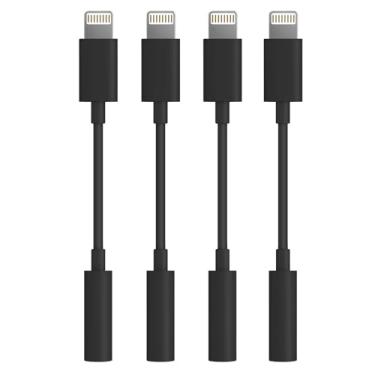 Imagem de Adaptador Lightning para conector de fone de ouvido de 3,5 mm [certificado Apple MFi] Som estéreo Hi-Fi, controle de função completa, compatível com iPhone 14/13/12/11/X/8 e mais – para música