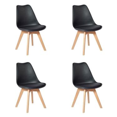 Imagem de Conjunto 04 Cadeiras Eames Wood Leda Design Preta