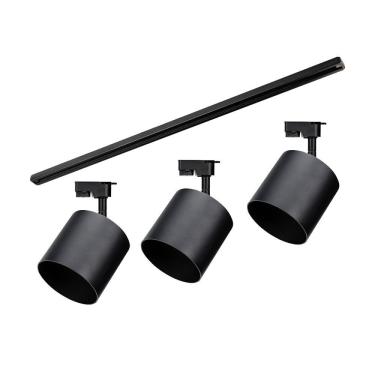 Imagem de Kit Trilho Taschibra Com 3 Spot Track Ar111 Gu10 Bivolt Preto