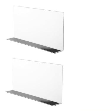 Imagem de STOBAZA Pacote com 6 divisórias de prateleira de acrílico transparente em forma de L para roupas, livros, chapéus e bolsas, separadores de armário multiuso para quarto, cozinha, escritório, banheiro