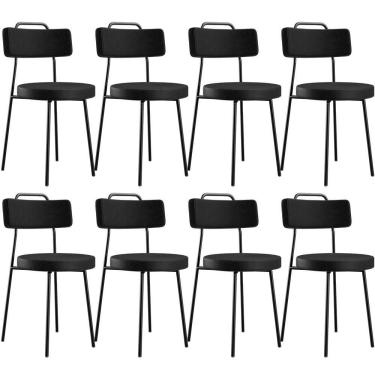 Imagem de Kit 08 Cadeiras Para Sala De Jantar Barcelona F01 Preto