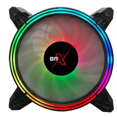 Imagem de Kit 3 Coolers Brx, 120 mm, LED, RGB, Com Controle Remoto