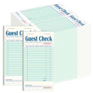 Imagem de ZPARIK Pacote com 60/3000 ingressos livros de verificação de convidados para servidores, livros verdes de servidor para garçonete, blocos de notas de servidor para restaurantes