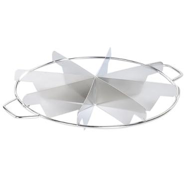 Imagem de OZXNO 1 cortador de torta de aço inoxidável, cortador de bolo de 8 cortes para fatias uniformes com alça lateral