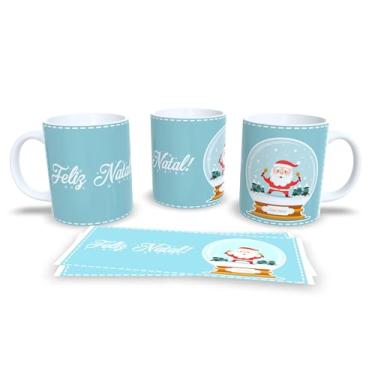 Imagem de Caneca Natalina com Desenhos de Árvore de Natal, Papai Noel e Rena, Porcelana Branca, Decoração Festiva (9)