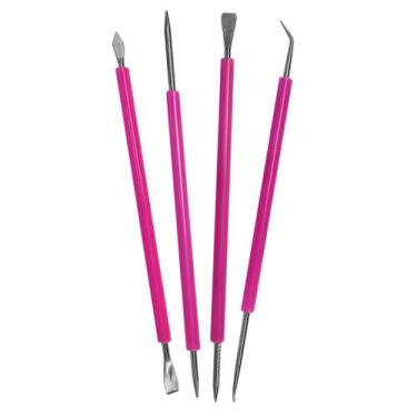 Imagem de Kit Palito Espátula Aço Inox Ponta Dupla Manicure Podologia Pedicure I