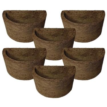 Imagem de Kit 12 Vasos Meia Lua Natural Orgânico Xaxim De Fibra De Coco Meio Vaso Para Jardim Vertical Decorativo Para Samambaia
