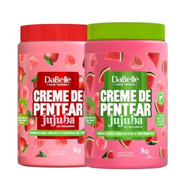 Imagem de Kit Dabelle Jujuba 2 Cremes de Pentear Morango e Melancia Desembaraçante Anti Frizz 1Kg