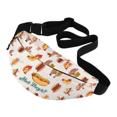Imagem de Bolsa de cintura de cachorro-quente, presente divertido para amantes de cachorro-quente, presente divertido de fast food, bolsa tiracolo com estampa de cachorro-quente, presente para amantes de