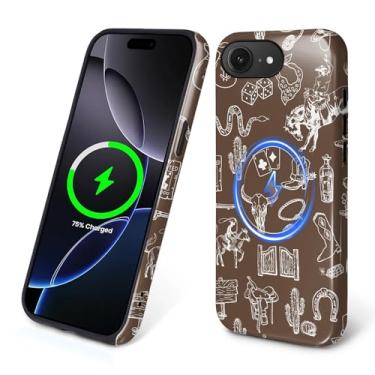 Imagem de Flivro Capa magnética para iPhone 16e, compatível com Magsafe, capa rígida de policarbonato e amortecedor interno de silicone, capa de corpo inteiro antiarranhões, à prova de choque, design fino