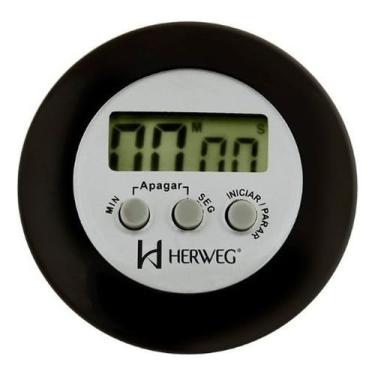 Imagem de Cronômetro Digital Progressivo Regressivo Preto Timer Herweg