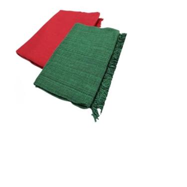 Imagem de Manta para Sofa Grande, Kit 2 Mantas Natal para Sofá 2,20 X 1,20m Gigante Algodão Protetor Decoração Natal(Vermelha + Verde)