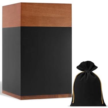 Imagem de Lux Aeterna Urna De Madeira Nogueira Atemporal Para Cinzas Adultos, Masculinos E Femininos – Cremação Feita À Mão Humanas Caixa Lembranças Memoriais Pequenas Urnas Mulheres Animais Estimação Cães