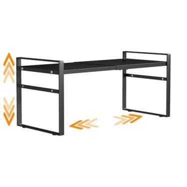 Imagem de LJHFUQHUHU Organizador de prateleira expansível para armário de despensa de cozinha, bancada sob a pia, prateleira de armário de cozinha