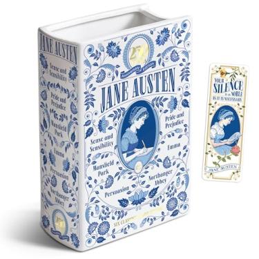 Imagem de H&H + 6 em 1 + Vaso de livro Jane Austen para flores + marcador de página + Emma, Mansfield Park, Sense and Sensibility, Northanger Abby, Persuasão, Orgulho e Preconceito Mercadoria + 2025 Jane Austen