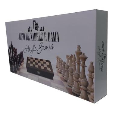 Imagem de Jogo De Damas E Xadrez De Madeira 35x35 Hoyle Games 2 Em 1
