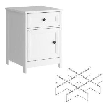 Imagem de Mesa De Cabeceira Ditália 1 Gaveta 1 Porta Com Divisor Dm-114 Branco