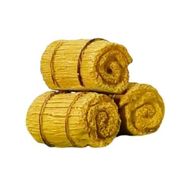 Imagem de simhoa Conjunto de 3 Mini Fardos de Feno Decorativos - Modelo de Simulação em Miniatura para Festas Temáticas, Oval 4.5x2.5x2.5cm