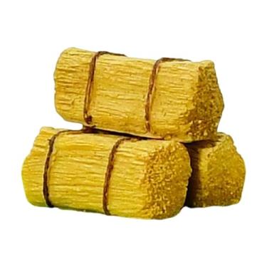 Imagem de Almencla Conjunto de 3 Mini Fardos de Feno - Modelo de Fardos de Feno Simulados - Decoração Multifuncional e Fofa para Cenários de Colheita em Casa, Retângulo 5x2.5x2.5cm