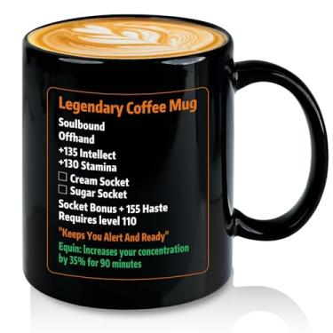 Imagem de Slugeren Presente para jogadores, caneca de café lendária 325 ml, mercadoria World of Warcraft, presente de aniversário de Natal para homens, jogadores nerd, amantes de jogos, pai, marido, namorados