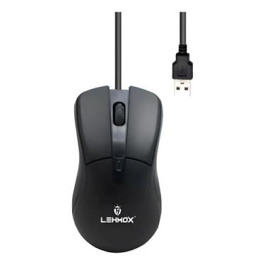 Imagem de Mouse Óptico Com Fio Usb Pc Notebook Gamer Jogos Home Office - Lehm