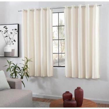 Imagem de Cortina Cozinha Voil Gaze Linho 2,80X1,20 Forro Microfibra - Lm Detona