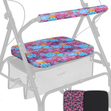 Imagem de Vive Capas de assento e encosto para andador Rollator - Acessórios removíveis e laváveis para idosos - Conjunto de capa universal, fácil de instalar - Design especial, ótimo presente para idosos