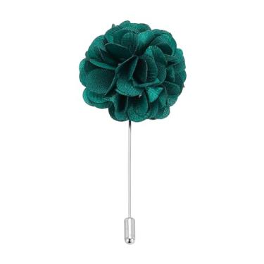 Imagem de Generic Broche de flor na lapela, broche de lapela para homens, flor de camélia para terno, casamento, formatura, aniversário, broche, acessórios, verde escuro