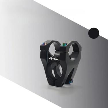 Imagem de BBxunsless Mountain Bike 31,8 x 28,6 x 45 mm Speed Drop Short Guidão CNC Liga de Alumínio Haste de Guiador de Alta Resistência (Preto)