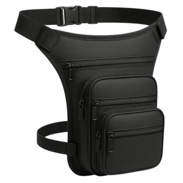 Imagem de Pochete de Perna Impermeável Cartucheira Tática Preta – Masculina e Feminina – Bolsa Multi Bolsos para Motociclista, Camping, Trilha, Pesca, Shows e Eventos – Prática e Segura