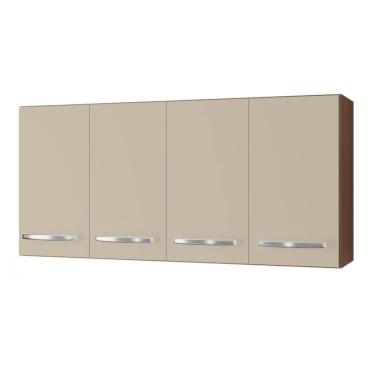 Imagem de Armário Aéreo Cozinha Marah 118cm 04 Portas Savana Off White - Abmaza