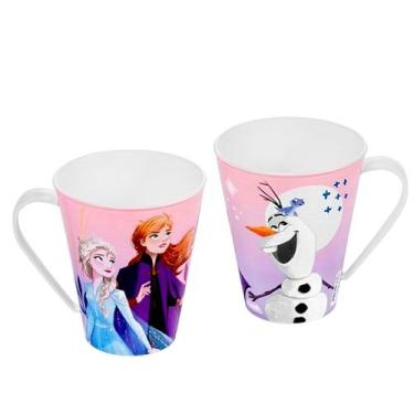 Imagem de Caneca Infantil Ana e Elsa Frozen Livre de BPA - 2 Unidades - Plasutil