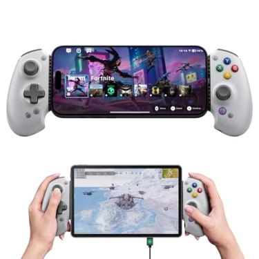 Imagem de S9 Retro Gray Full-Size Gaming Phone Controller for iPhone 15/16/17, iPad Mini 6/7, Android Tablet Bluetooth＆Type-C Mobile Gamepad with Free Key Mapping＆App,Hall Joystick for Genshin Impact, Zero Zone