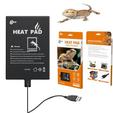 Imagem de Almofada térmica para répteis 15 x 20 cm, 8 W, tapete de aquecimento para terrário, tapete térmico para répteis, almofada de aquecimento de répteis para tartaruga, lagarto, caranguejo eremita, sapo