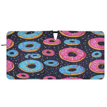 Imagem de Blueangle Persiana de para-brisa colorida Donuts - 149.9 cm x 76.2 cm dobrável carro janela frontal bloqueia raios UV viseira de sol (761)