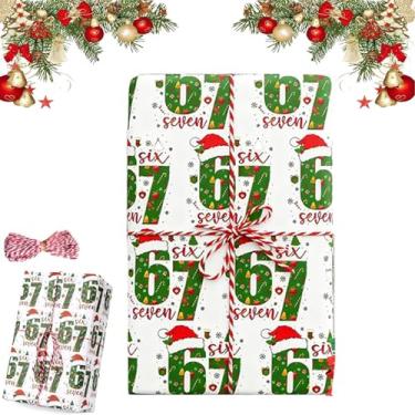 Imagem de 67 papel de embrulho de Natal, 67 memes de papel de embrulho de Natal, 67 memes, papel de embrulho de presente exclusivo para Natal, aniversário, feriado, festa - diversão festiva para embrulho de