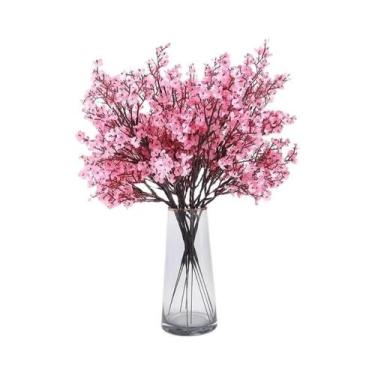 Imagem de Flores Artificiais De Gipsófila Rosa Flor De Cerejeira Para DIY Buquê 