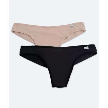 Imagem de Kit 2 Calcinhas Fio Dental DelRio-93533, M, Preto, Bege