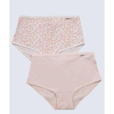 Imagem de Kit 2 Calcinhas Alta Estampada DelRio-24220, Rosa, GG