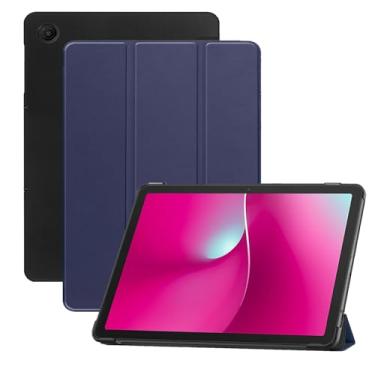 Imagem de Capa para tablet T-Mobile REVVL Tab 2 2025, capa KONXISA com suporte de três dobras, couro PU premium e capa de adsorção magnética, resistente a arranhões e à prova de choque, azul