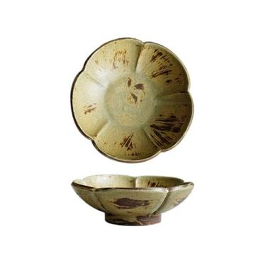 Imagem de prato de lanche Argila artesanal criativa 5 Polegada placa de lanche restaurante casa prato frio condimento tigela retro molho, 1 peça tigela de sopa