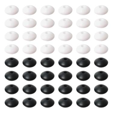 Imagem de 100 peças de contas pequenas de silicone de lentilha de 12 mm contas planas redondas soltas contas espaçadoras de joias de silicone chaveiro fazendo contas focais DIY cordão acessórios para guirlanda