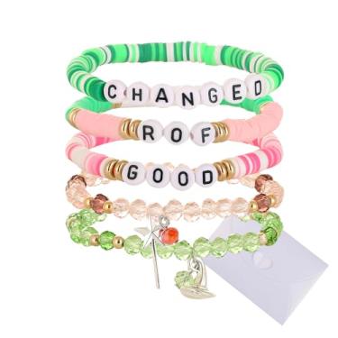 Imagem de Brivica Pulseiras de amizade para mulheres, varinha e chapéu de bruxa, pulseiras com contas para melhor amiga, joias verdes e rosa, acessórios de fantasia, one-size, polímero, Sem Pedra Preciosa