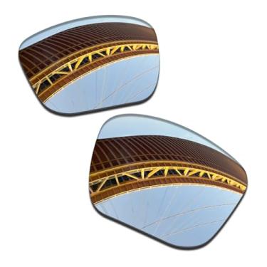 Imagem de LenzProse Lentes de reposição polarizadas de 1,5 mm para óculos de sol Oakley Targetline OO9397 58 mm, antiarranhões | Ajuste perfeito, Cromo prateado polarizado - 1,5 mm, 58mm