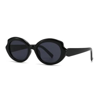 Imagem de Óculos de sol vintage femininos para homens, óculos de sol punk de luxo, armação grande e popular, óculos de sol para dirigir ao ar livre, UV400 (preto, perna preta)