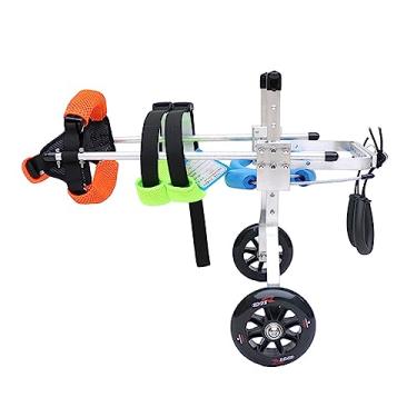 Imagem de Cadeira de rodas para animais de estimação cadeira de rodas para pernas traseiras, caminhada ajustável para pernas traseiras carro de cachorro com deficiência, auxilia pequenos animais de estimação