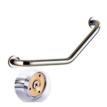 Imagem de uhyOHF Barras de apoio para banheiro, barra de apoio de chuveiro cromada polida, barras de apoio de latão para banheiras e chuveiros, trilho de suporte de segurança para deficientes e idosos, suporte