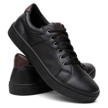 Imagem de Sapatenis Casual Masculino Couro Zíper Lateral Palmilha GEL Confortflex Cano Baixo-Masculino