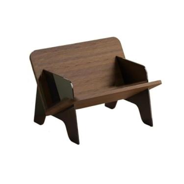 Imagem de Suporte para armazenamento de CDs Suporte de mesa para CDs com prateleiras abertas e design aberto em madeira, fácil montar